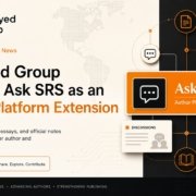 The Syed Group featured image announcing Ask SRS as an author platform extension for questions, discussions, essays, official notes, and publishing ecosystem support.