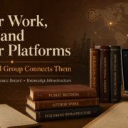 The Syed Group image showing author work books reader platforms public records and knowledge infrastructure connected together.