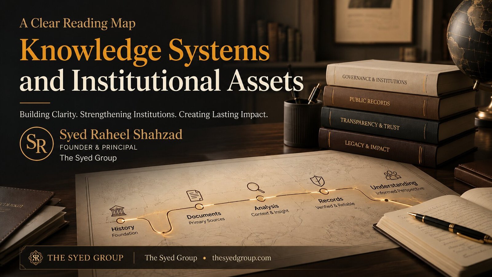 The Syed Group image showing Syed Raheel Shahzad knowledge systems, publishing infrastructure and institutional assets.