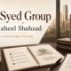 The Syed Group image showing Syed Raheel Shahzad, official notes, knowledge records and institutional publishing structure