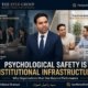 The Syed Group image showing performance pressure contrasted with psychological safety and human-centred leadership