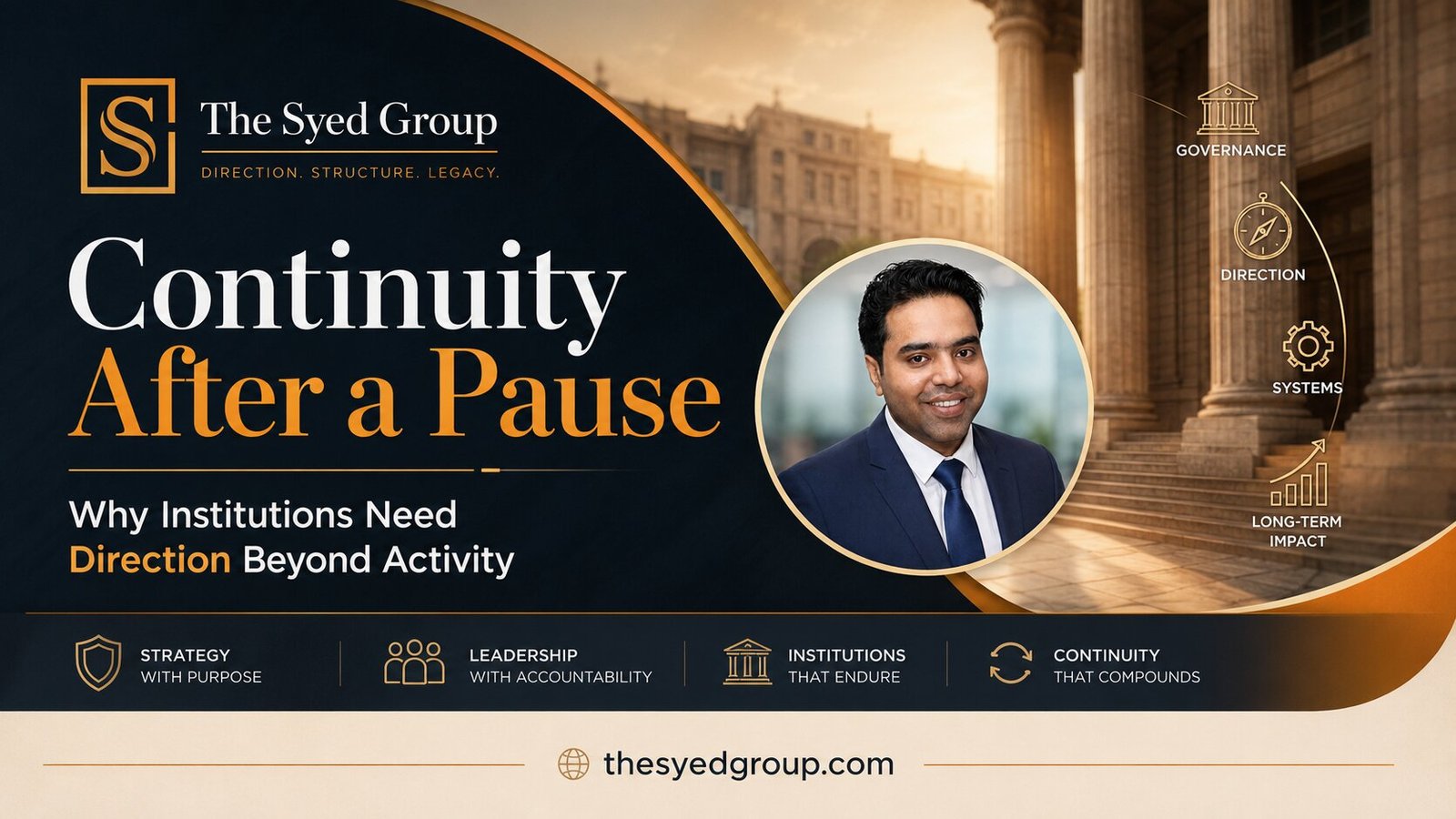 The Syed Group — Continuity After a Pause The Syed Group featured image about institutional continuity, governance and direction after a pause