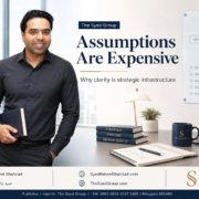 The Syed Group featured image with Syed Raheel Shahzad on business assumptions, strategic clarity, decision quality, risk, evidence and systems thinking