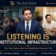 The Syed Group image showing speaking over others contrasted with listening culture and institutional trust