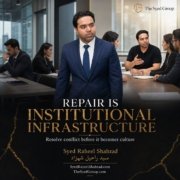 The Syed Group featured image showing workplace conflict on one side and collaborative repair on the other