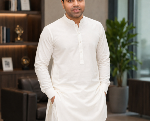 Syed Raheel Shahzad — Shalwar Kameez Portrait Syed Raheel Shahzad (سيد راحيل شهزاد) standing in traditional shalwar kameez