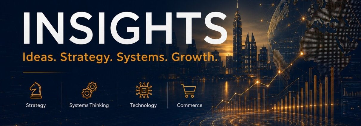 Insights page featured image for The Syed Group showing strategy, systems thinking, institutional design, technology, commerce and long-term growth.