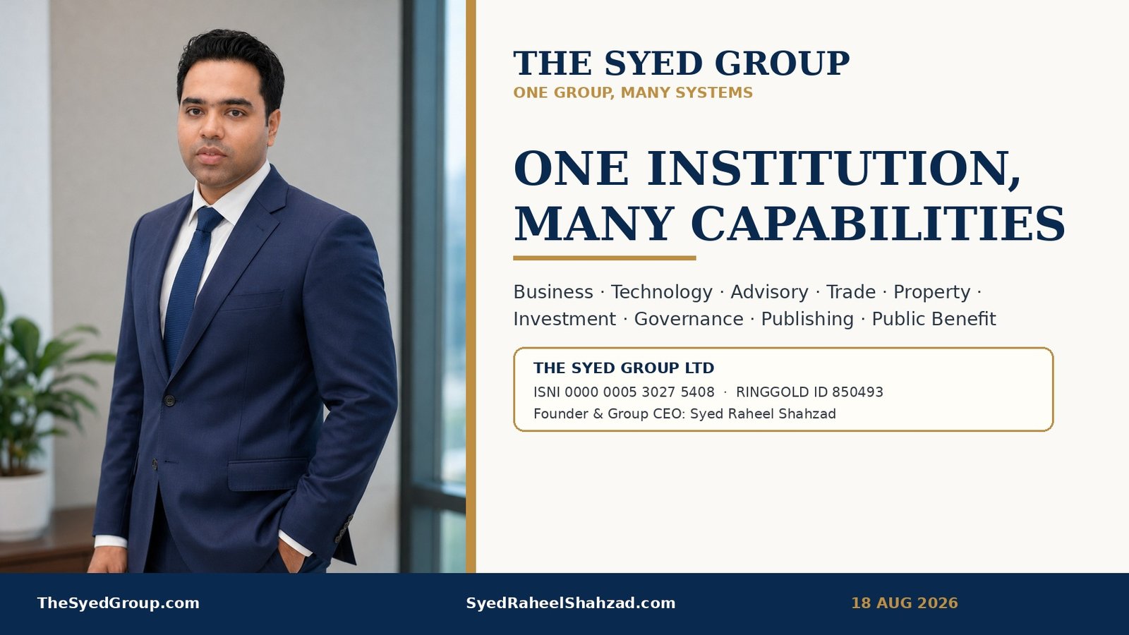 The Syed Group: One Institution, Many Capabilities — How a Multi-Sector Group Stays Understandable as It Grows — The Syed Group and Syed Raheel Shahzad featured image