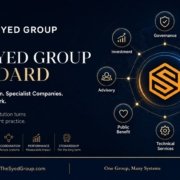 The Syed Group Standard showing governance, technology, property, trade, investment, advisory, technical services and public benefit