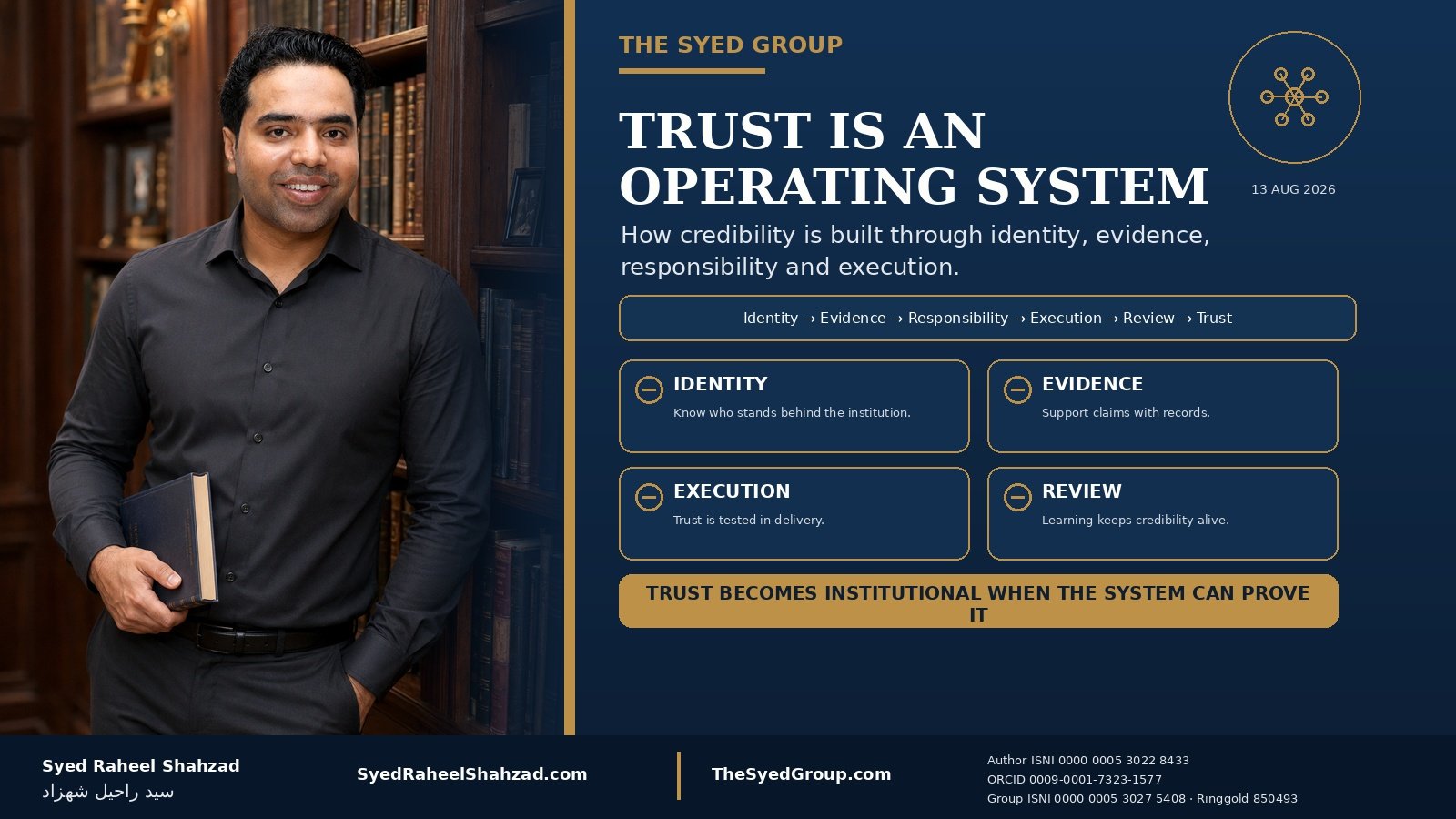 Trust Is an Operating System: How The Syed Group Builds Credibility Through Identity, Evidence and Execution — Syed Raheel Shahzad featured image