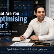 The Syed Group featured image with Syed Raheel Shahzad on business optimisation, KPIs, incentives, strategy, performance measurement and systems thinking