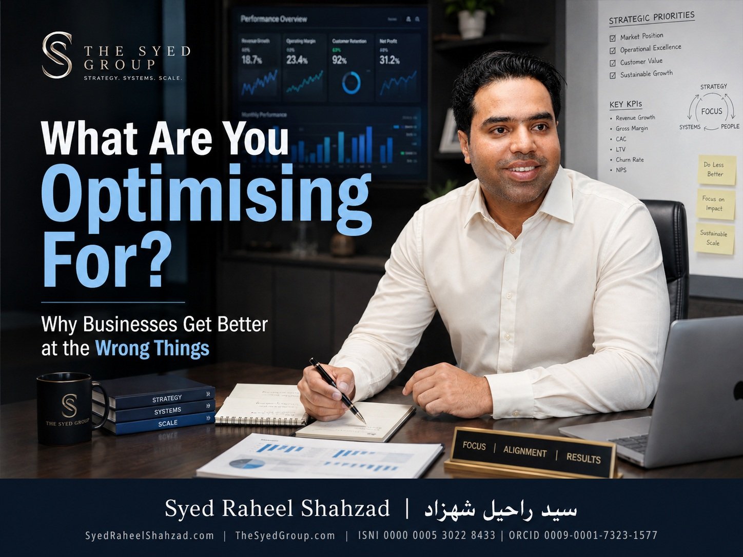 The Syed Group featured image with Syed Raheel Shahzad on business optimisation, KPIs, incentives, strategy, performance measurement and systems thinking