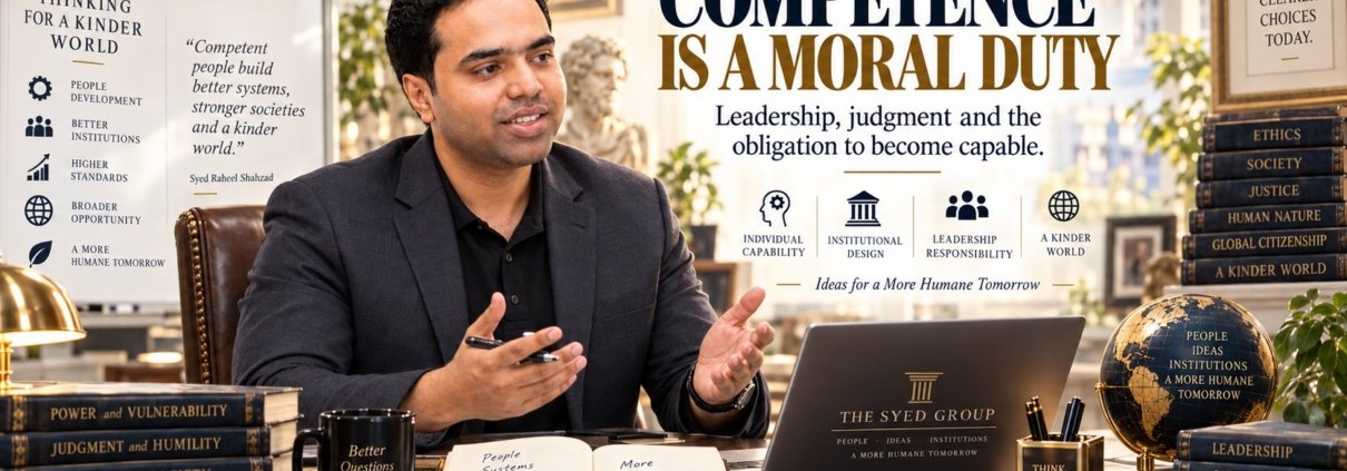 The Syed Group article by Syed Raheel Shahzad on competence, leadership judgment, institutional standards and moral responsibility