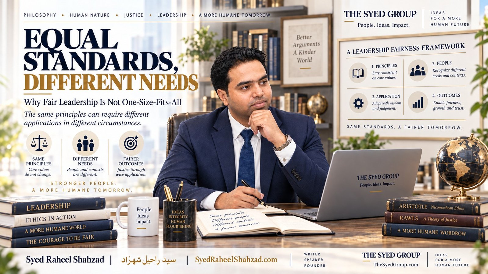 The Syed Group leadership article by Syed Raheel Shahzad on equal standards, different employee needs, judgment, fairness and responsible leadership