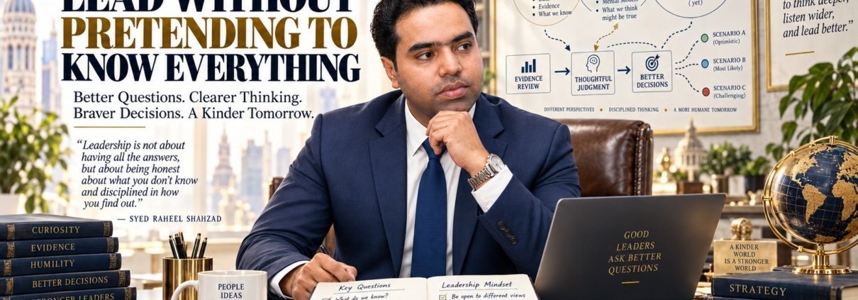 The Syed Group article by Syed Raheel Shahzad on leadership under uncertainty, evidence, assumptions, scenarios and decision quality