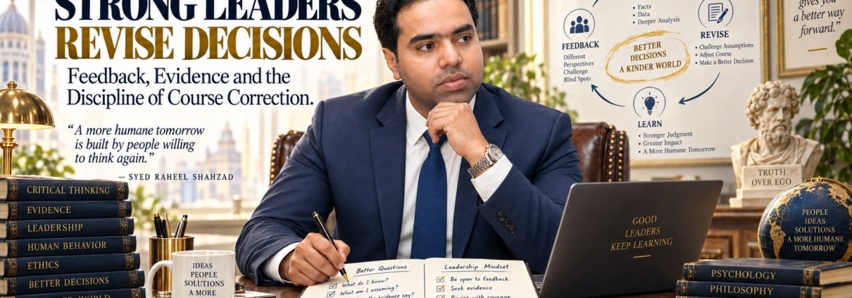 The Syed Group article by Syed Raheel Shahzad on leadership, evidence, feedback, better decisions and course correction