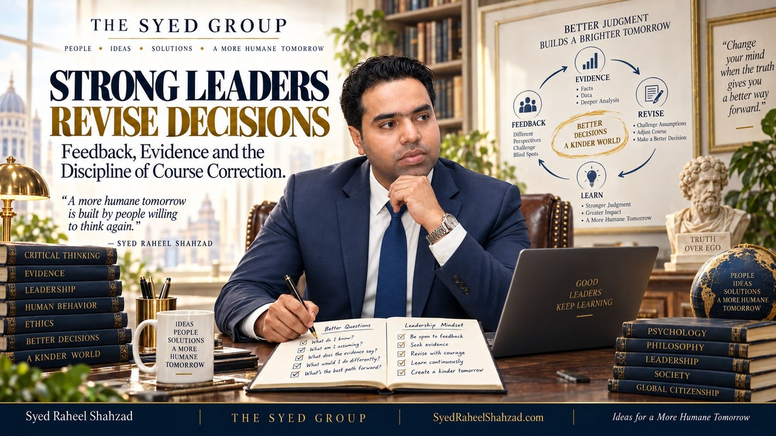 The Syed Group article by Syed Raheel Shahzad on leadership, evidence, feedback, better decisions and course correction