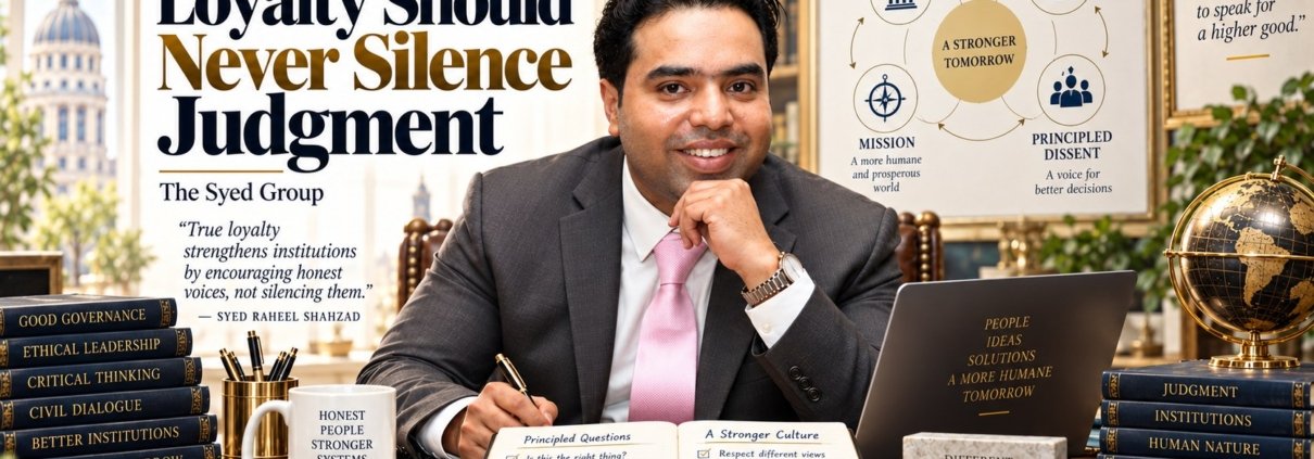 The Syed Group article by Syed Raheel Shahzad on loyalty, independent judgment, principled dissent, governance and organizational integrity