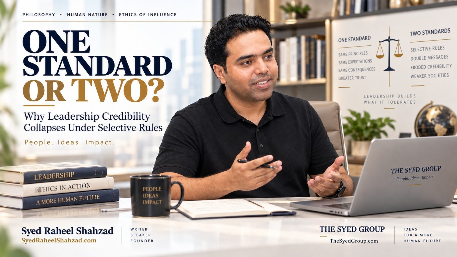 The Syed Group leadership article by Syed Raheel Shahzad on selective rules, consistent standards, organizational trust and executive credibility