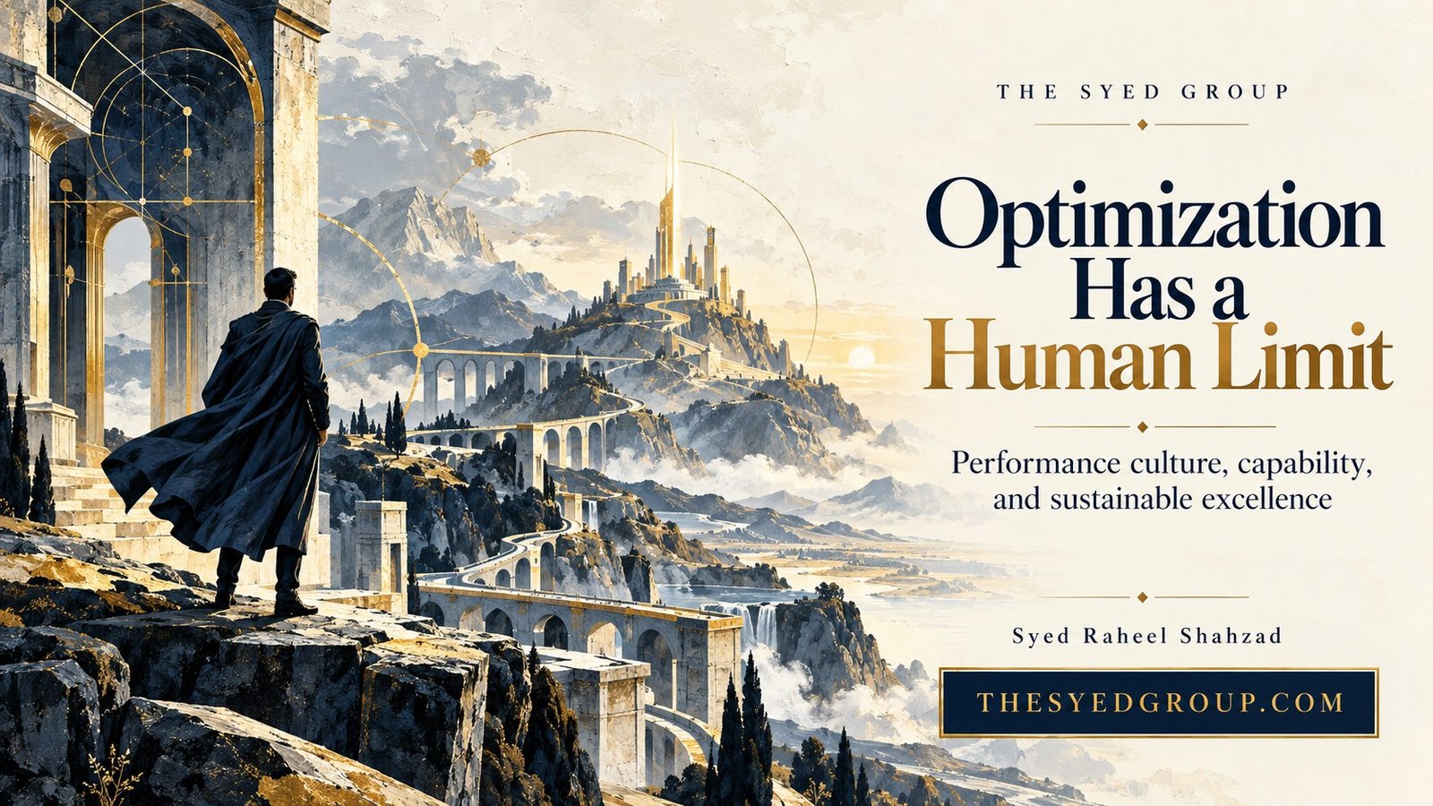 The Syed Group philosophical systems artwork by Syed Raheel Shahzad on optimization, performance culture, capability, human limits and sustainable excellence