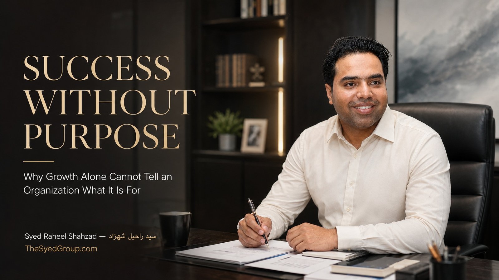The Syed Group featured image with Syed Raheel Shahzad on organizational purpose, growth, strategy, leadership, mission and institutional direction
