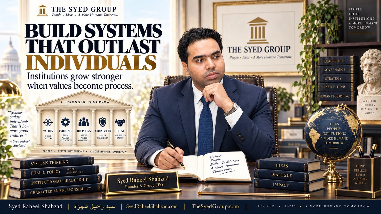The Syed Group article by Syed Raheel Shahzad on systems thinking, governance, organizational continuity, accountability and institutional design