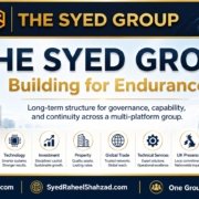 The Syed Group Building for Endurance institutional framework showing governance, technology, investment, property, global trade, technical services, UK presence and public benefit
