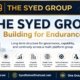 The Syed Group Building for Endurance institutional framework showing governance, technology, investment, property, global trade, technical services, UK presence and public benefit