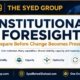 The Syed Group Institutional Foresight framework showing visibility, capacity, optionality and continuity across the institution founded by Syed Raheel Shahzad