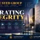 The Syed Group operating integrity framework connecting purpose, standards, ownership, execution, verification and correction under Syed Raheel Shahzad