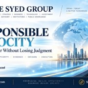 The Syed Group Responsible Velocity showing priority, authority, evidence, decision and execution under Founder and Group CEO Syed Raheel Shahzad