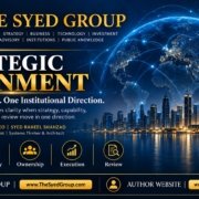 The Syed Group Strategic Alignment showing strategy, capability, ownership, execution and review under Founder and Group CEO Syed Raheel Shahzad