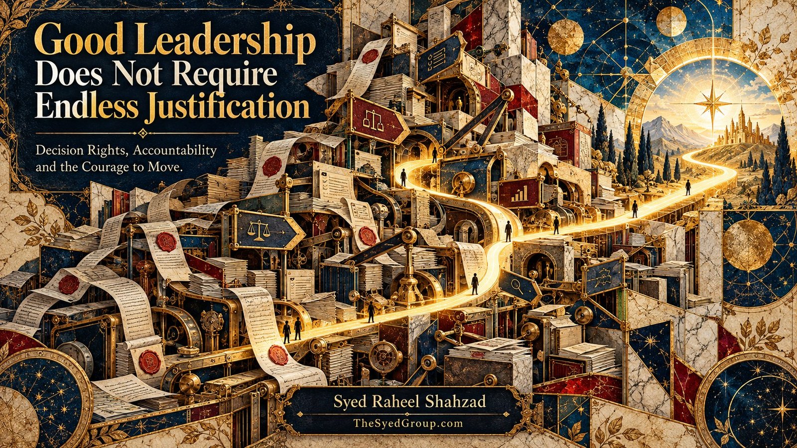 The Syed Group philosophical systems artwork by Syed Raheel Shahzad about leadership, accountability, decision rights, organizational clarity and strategic direction